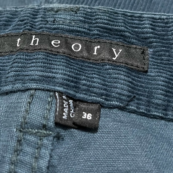 Theory Green Corduroy Haydin Straight Leg Pants inseam 34 - Picture 6 of 6